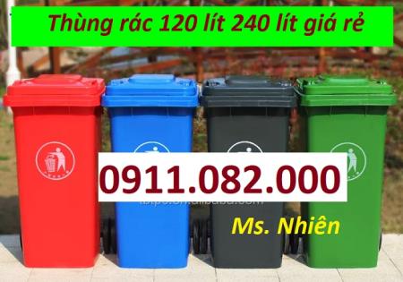  Thùng rác màu xanh giá rẻ- thùng rác 120L 240L 660L giá rẻ tại tiền giang- lh 0911082000