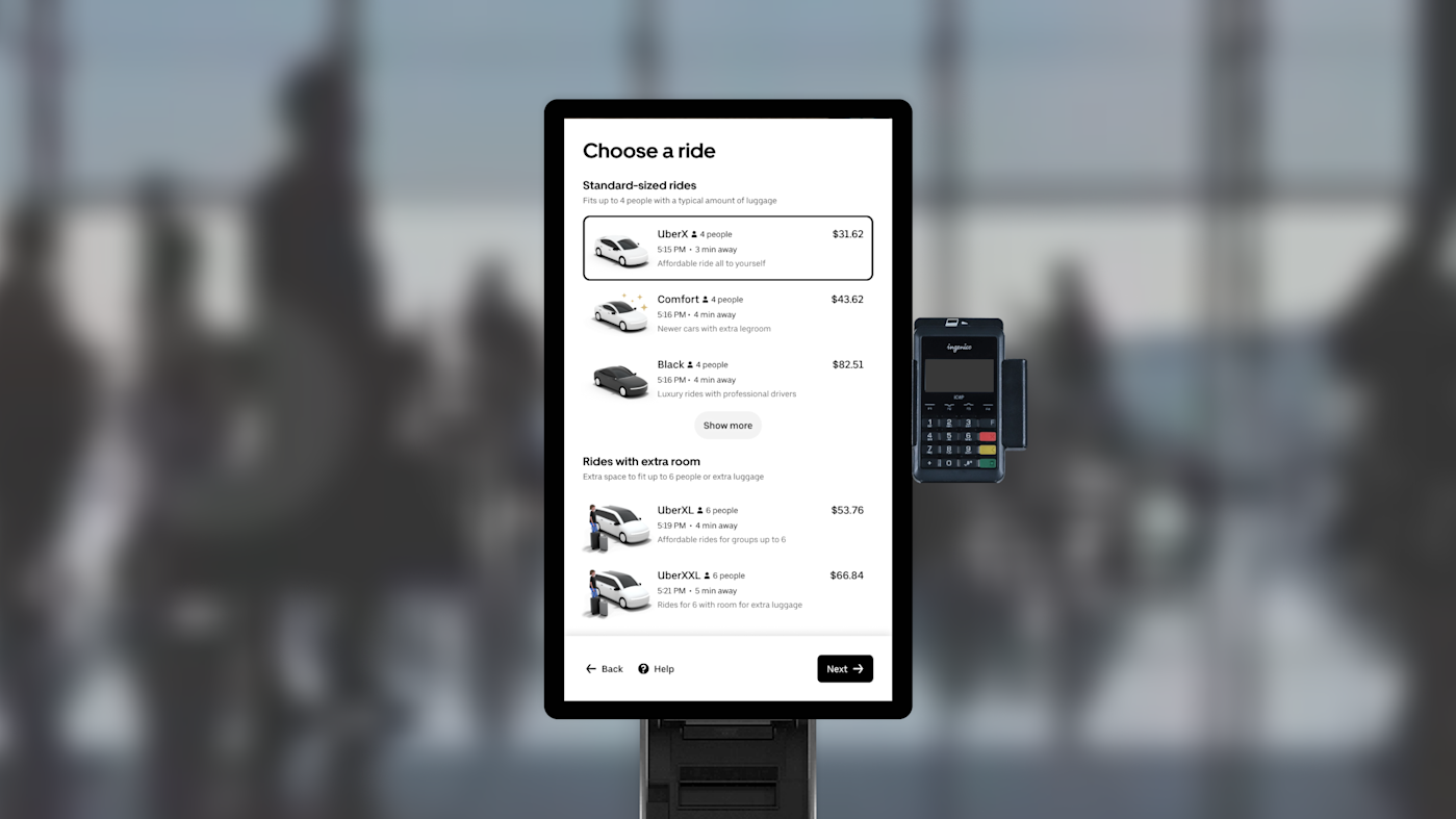 Uber lắp đặt ki-ốt đặt chuyến cho người không dùng ứng dụng