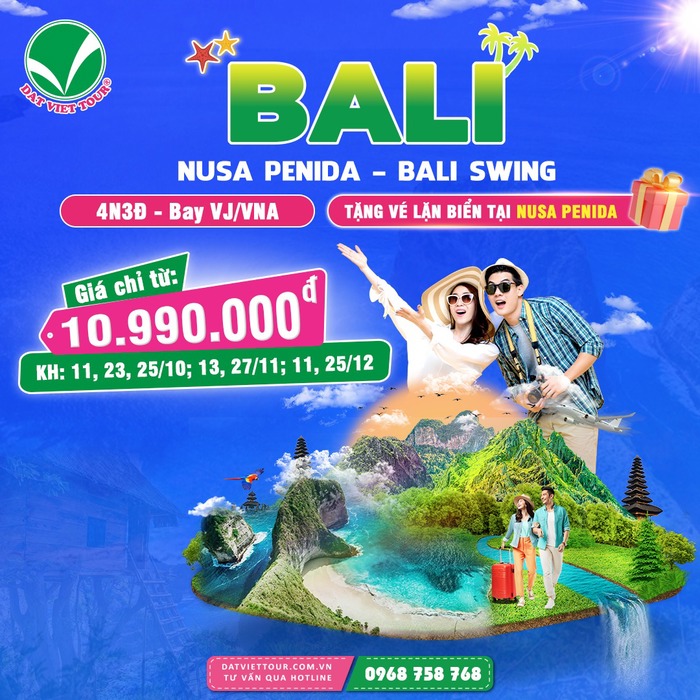 Tour Bali 4N3Đ | Nusa Penida | Bay Thẳng | Ưu đãi 2025 